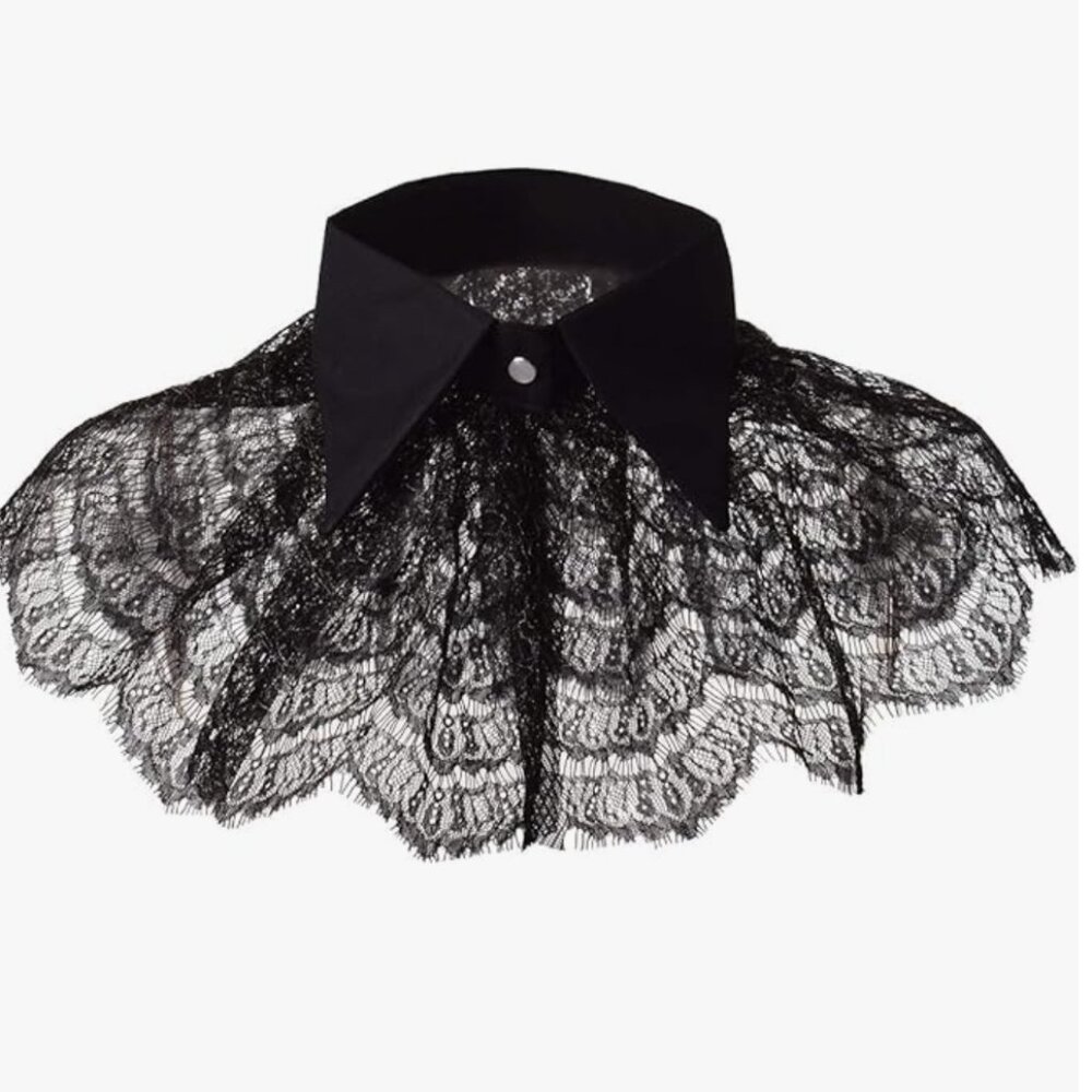 Elizabethan Ruff Gothic Lace Neck Ruff Collar - Picture 3 of 5
